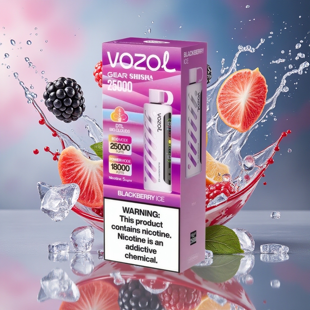 VOZOL Gear Shisha 25000 Puffs Norge Engros Dual Mesh Dual Modes Bjørnebær Is