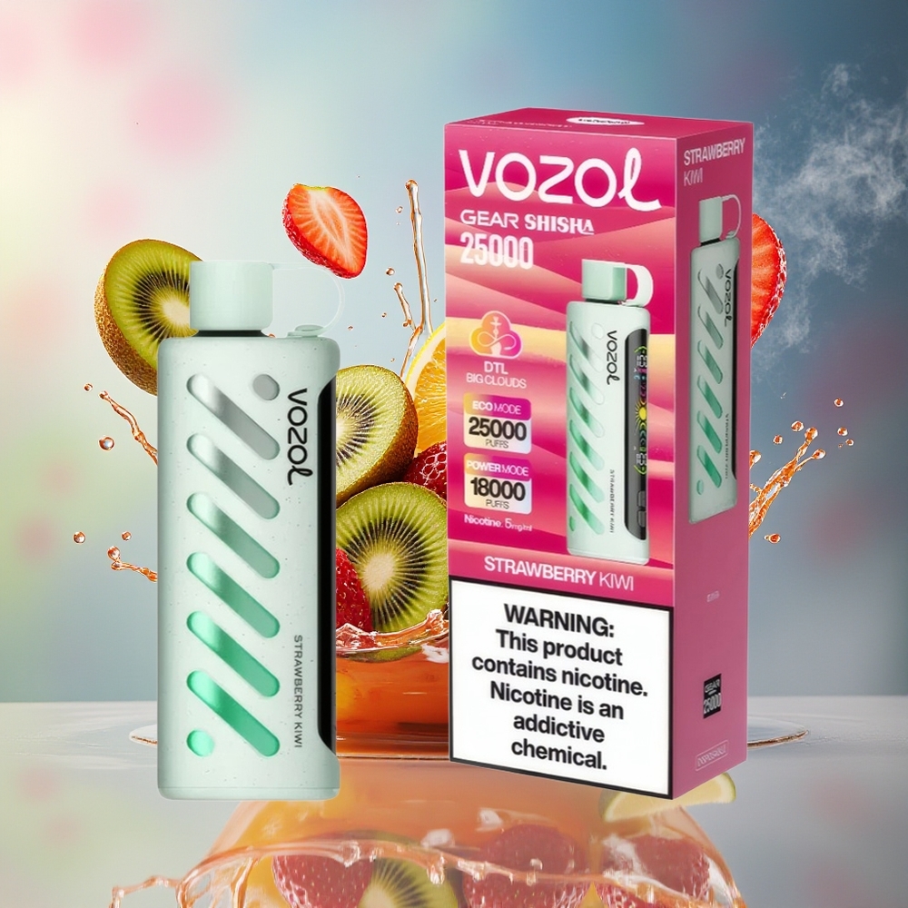 VOZOL Gear Shisha 25000 Puffs Norge Engros Dual Mesh Jordbær Kiwi Shisha 3mg/5mg