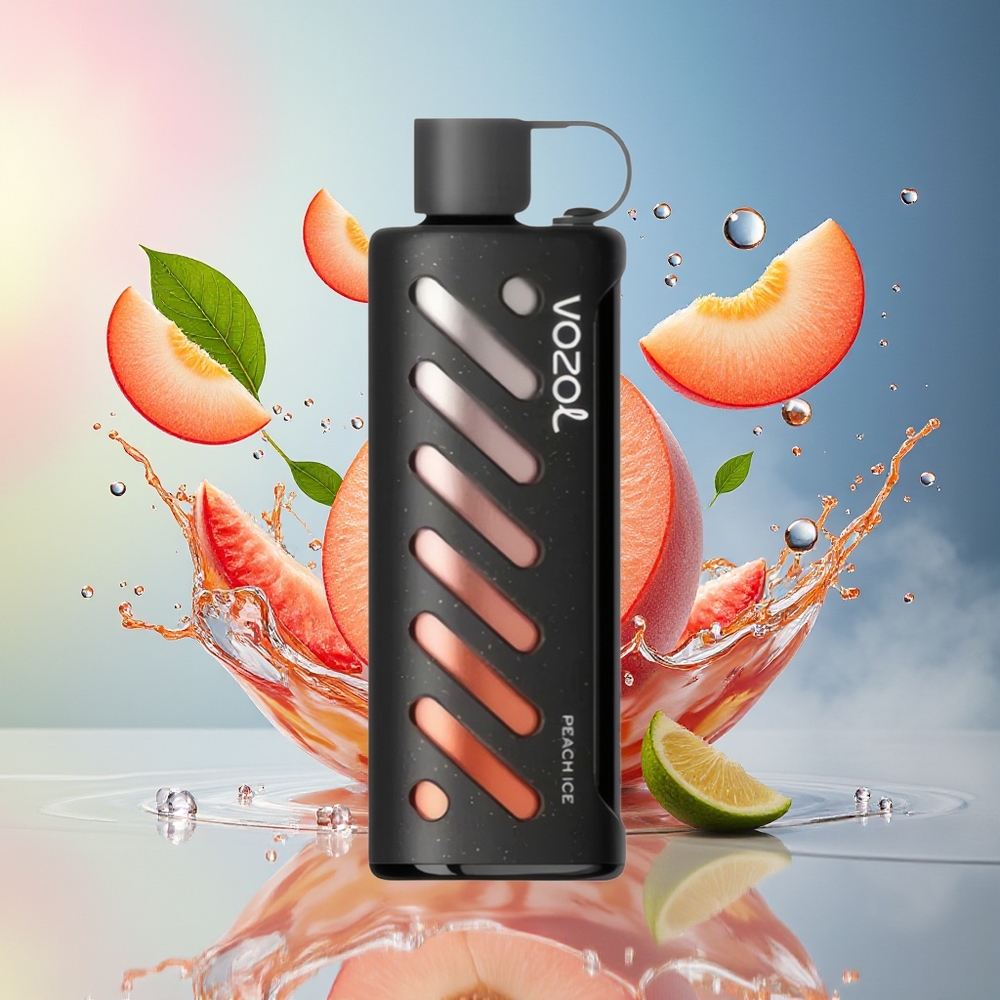 VOZOL Gear Shisha 25000 Puffs Norge Engros Fersken Is Dual Mesh 1000mAh 5mg/ml