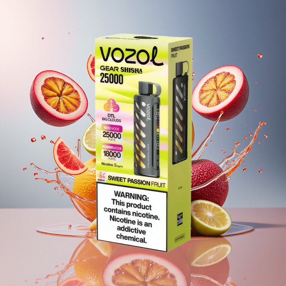VOZOL Gear Shisha 25000 Puffs Norge Engros Sød Passionsfrukt S.i.L.C Tech Dual Mesh