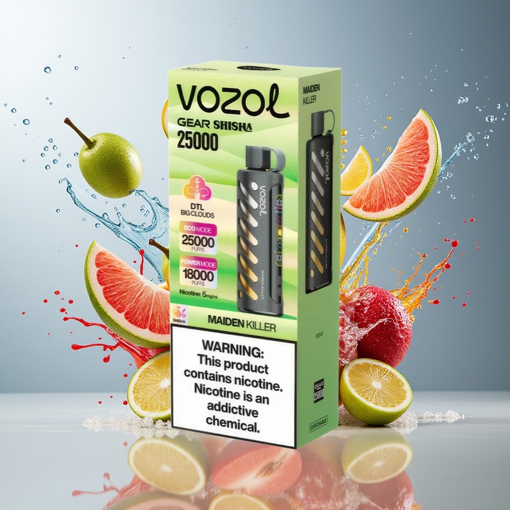 VOZOL Gear Shisha 25000 Puffs Norge Engros S.i.L.C Tech Dual Mesh 1000mAh