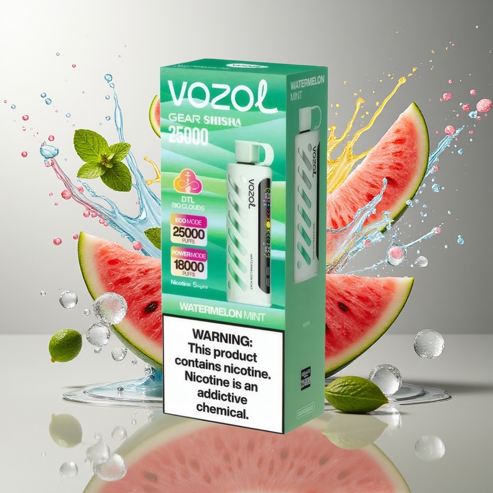 VOZOL Gear Shisha 25000 Puffs Norge Engros Vannmelon Mynte Dual Mesh 1000mAh