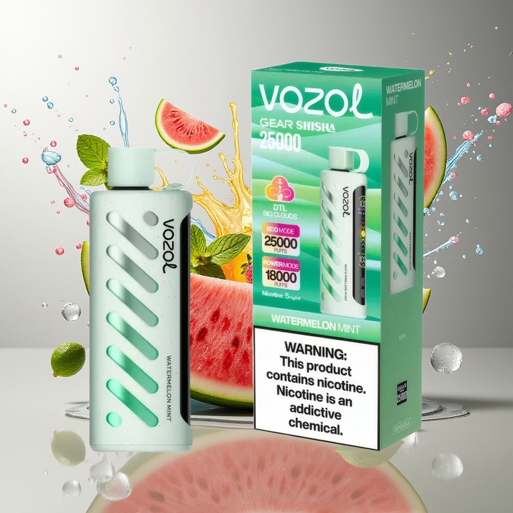VOZOL Gear Shisha 25000 Puffs Norge Engros Vannmelon Mynte Dual Mesh 1000mAh