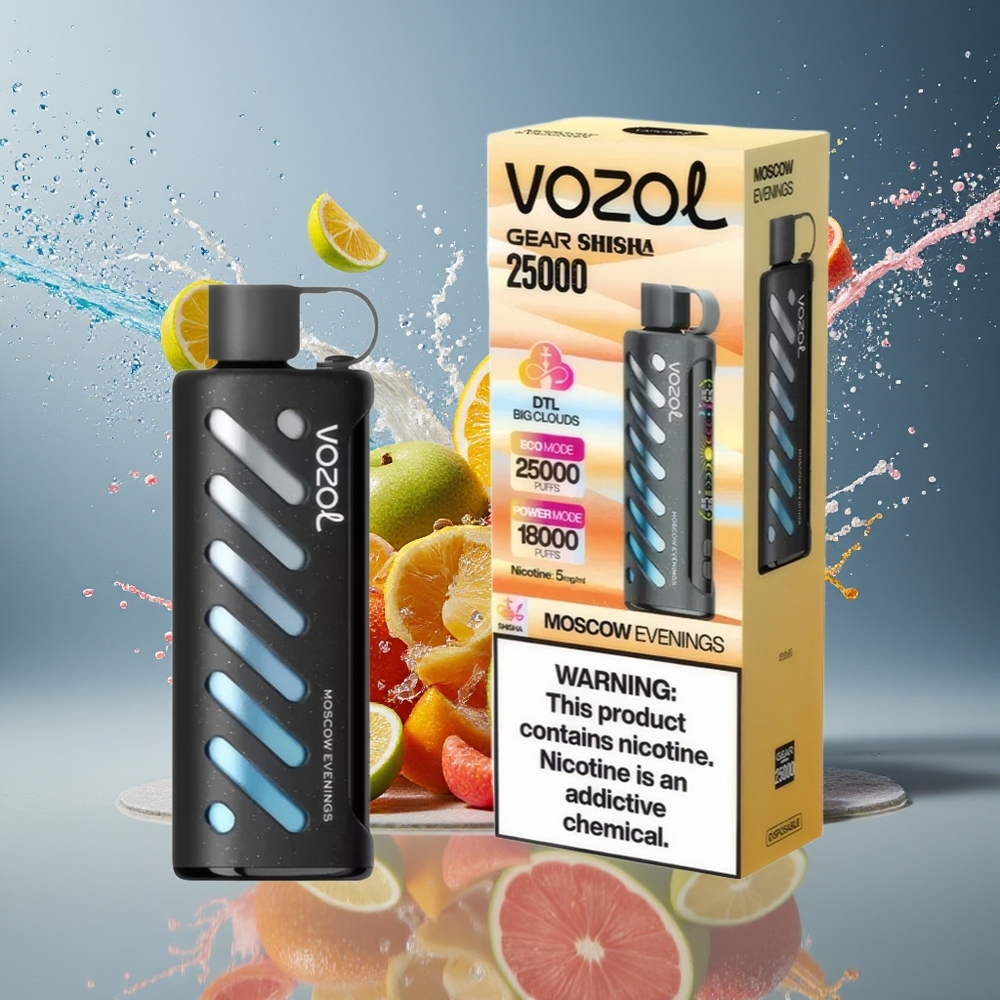 VOZOL Gear Shisha 25000 Puffs S.i.L.C Tech Dual Mesh Norge Engros Moskva Kvelder