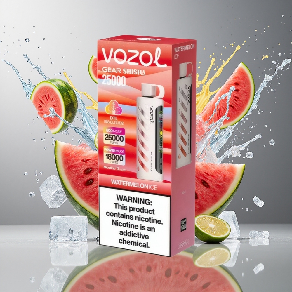 VOZOL Gear Shisha 25000 Puffs Vannmelon Is Norge Engros S.i.L.C Tech 1000mAh