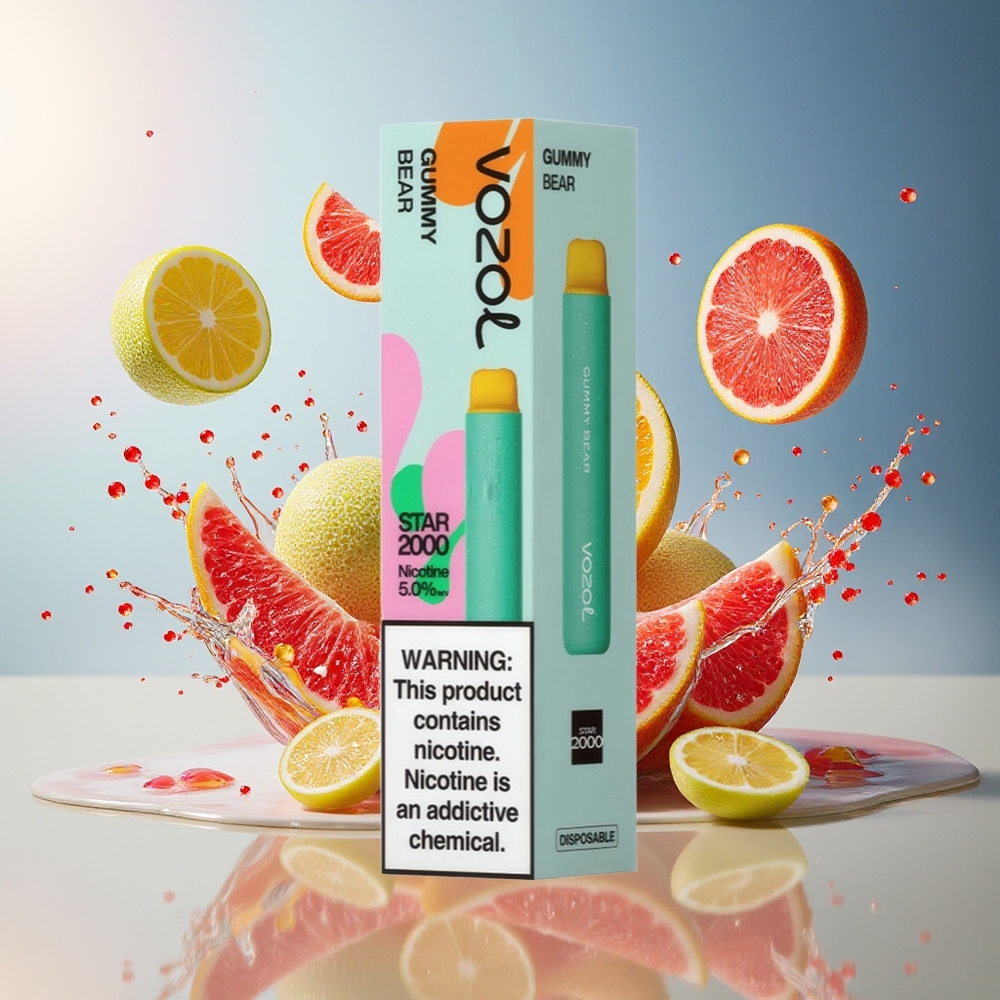 VOZOL STAR 2000 Engangs Vape Godteribjørn Norge Engros 65% PCR 2000 Puffs