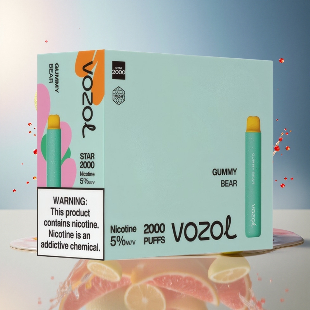VOZOL STAR 2000 Engangs Vape Godteribjørn Norge Engros 65% PCR 2000 Puffs
