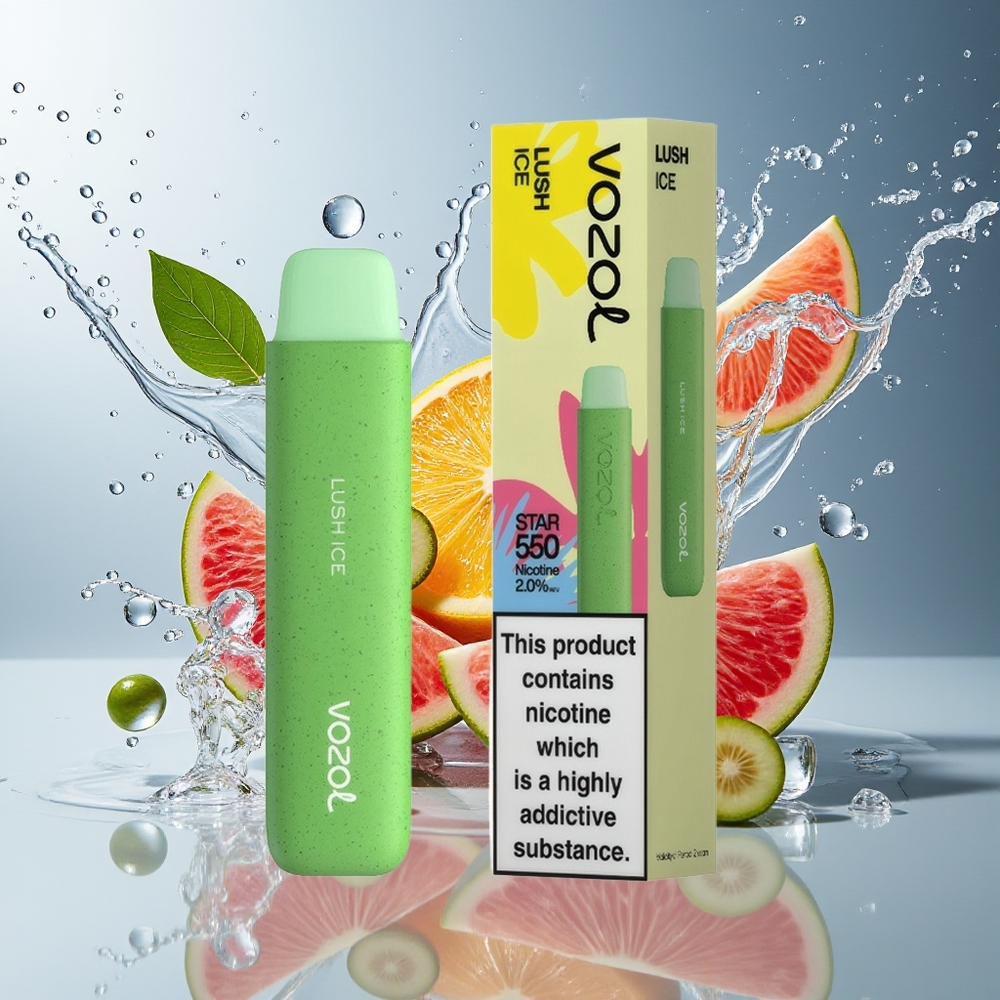VOZOL STAR 550 Nedbrytbar Batteri 550 Puffs Suftig Is Norge Engros