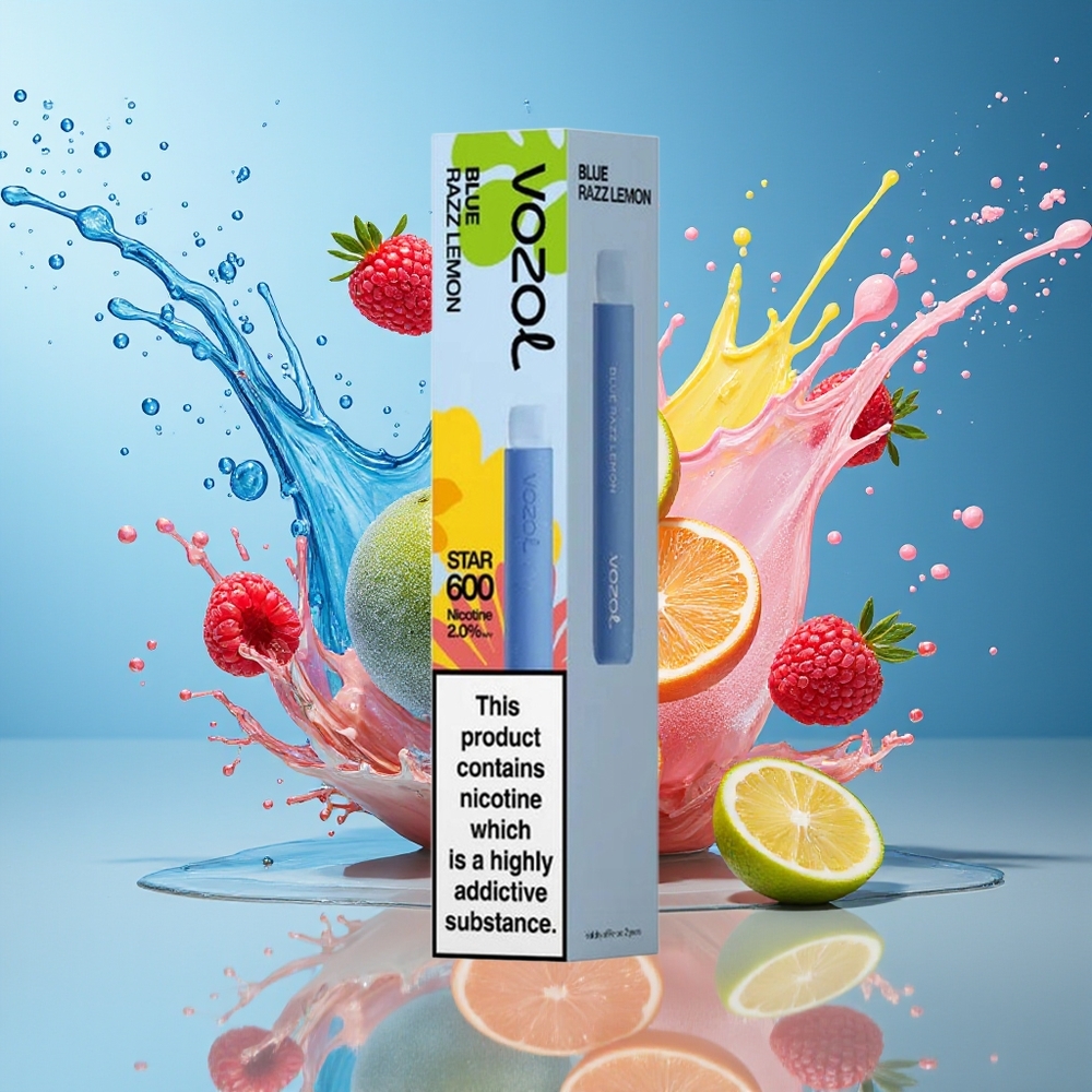 VOZOL STAR 600 Norge Engros Blå Bringebær Sitron Mesh Coil 2ML 500mAh 600 Puffs