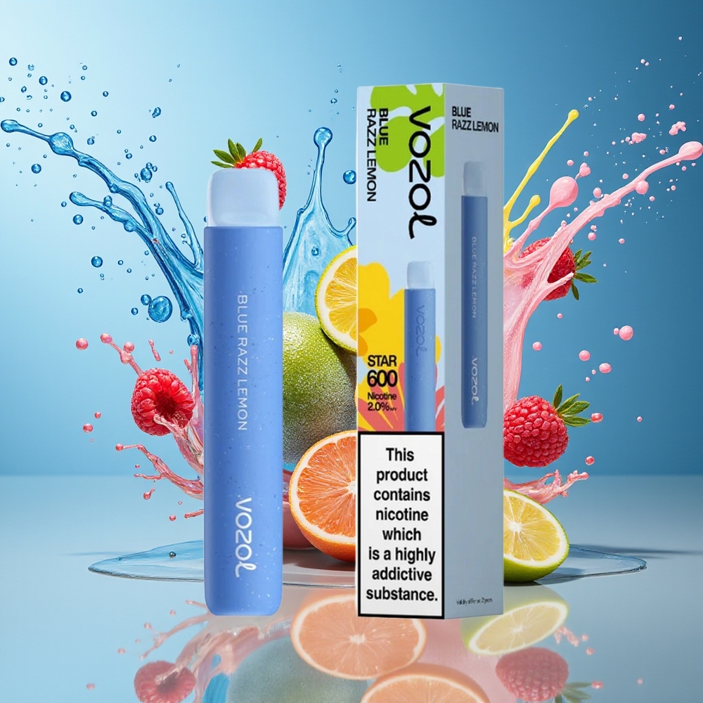 VOZOL STAR 600 Norge Engros Blå Bringebær Sitron Mesh Coil 2ML 500mAh 600 Puffs