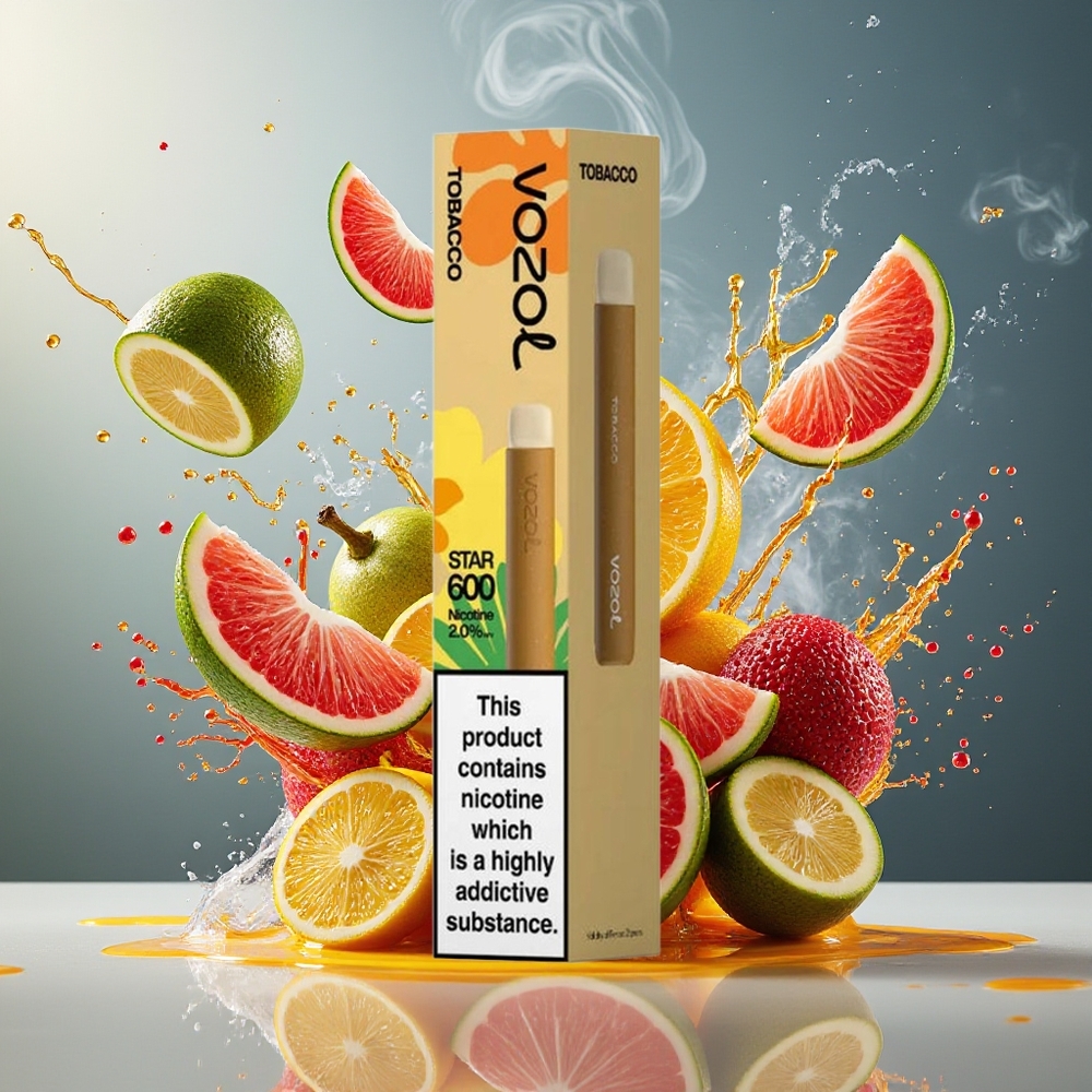 VOZOL STAR 600 Norge Engros Engangsdamper Tobakk 2ML 500mAh 600 Puffs Mesh Coil