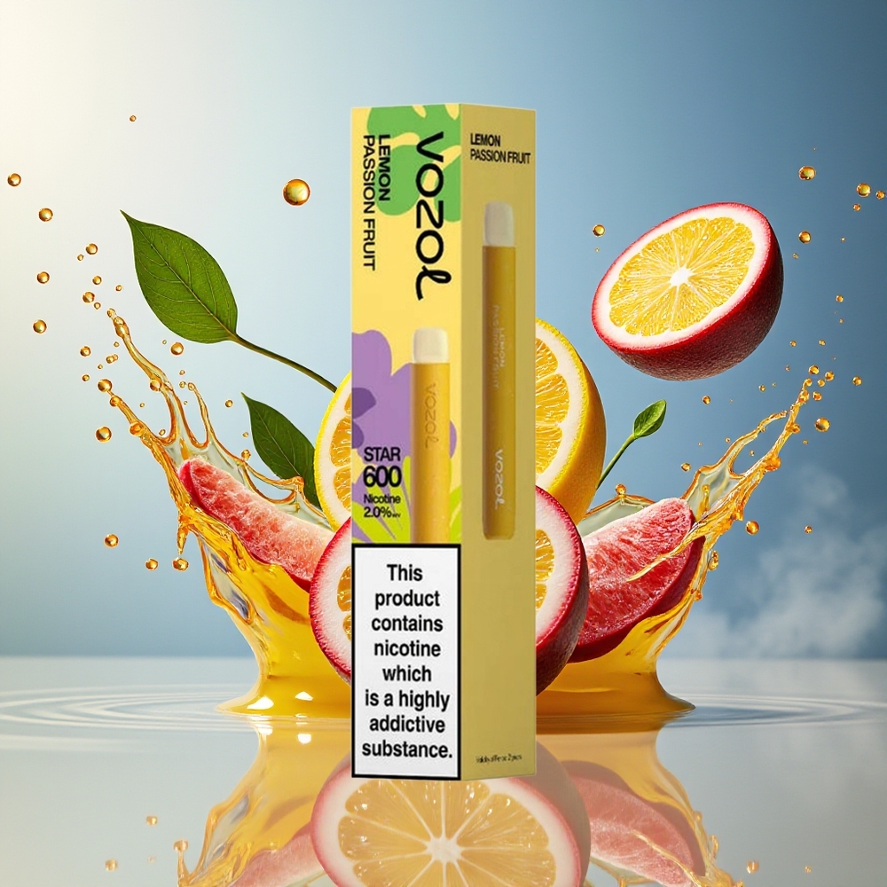 VOZOL STAR 600 Norge Engros Sitron Passionsfrukt VAMT Mesh Coil 20mg/ml 500mAh
