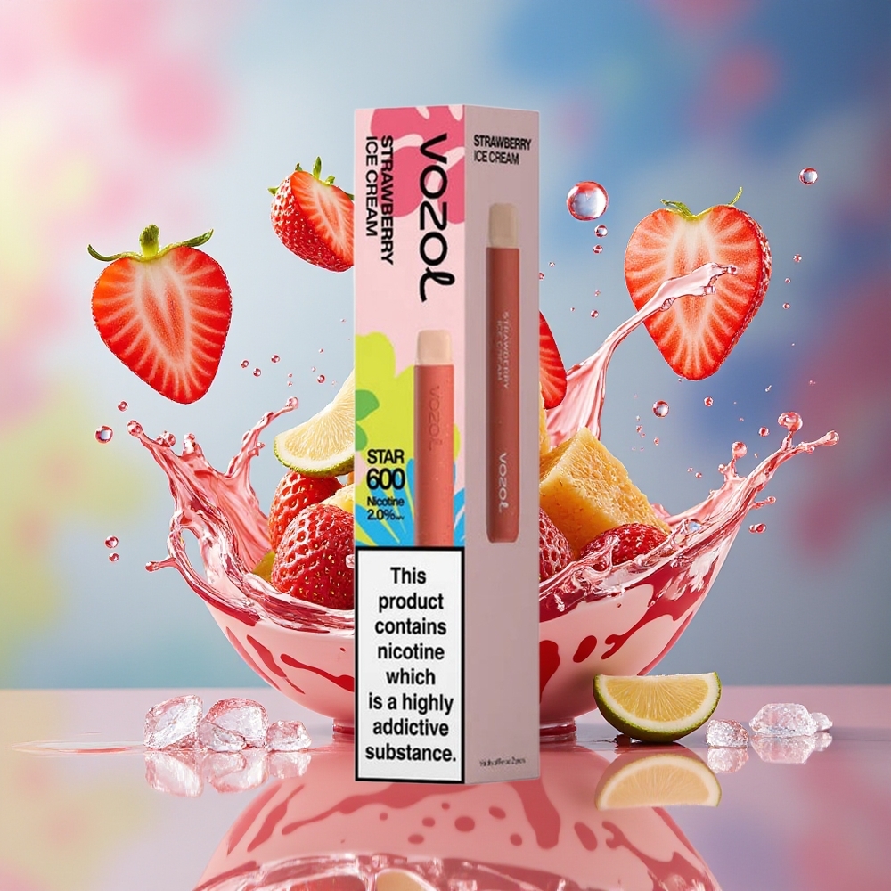 VOZOL STAR 600 Norge Engros VAMT Mesh 2ML 500mAh Jordbær Iskrem