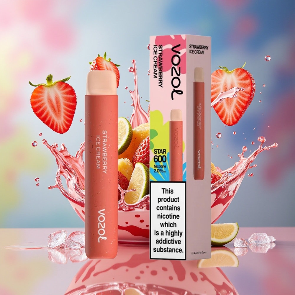 VOZOL STAR 600 Norge Engros VAMT Mesh 2ML 500mAh Jordbær Iskrem