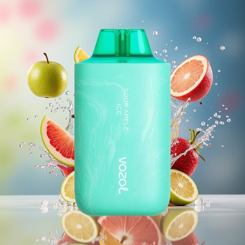 VOZOL STAR 6000/8000 V2 Norge Engros Engangsvape Sur Eple Is 65% PCR 14/16ML 500mAh