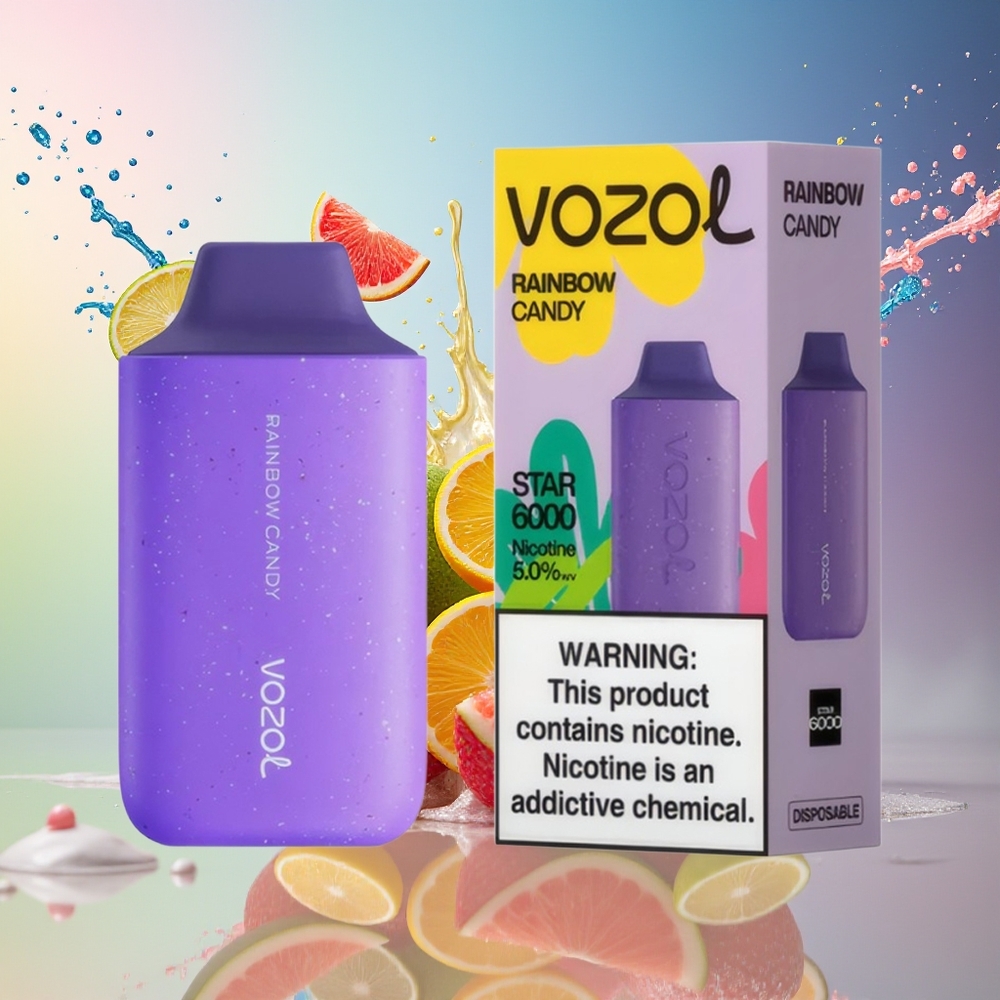 VOZOL STAR 6000 Engangs E-vape Regnbue Godteri Norge Engros 14ML 6000 Puffs
