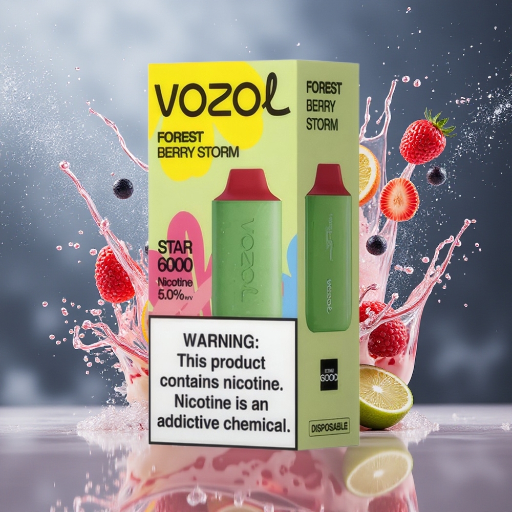 VOZOL STAR 6000 Engangs Vape Skogbær Storm Norge Engros 14ML 6000 Puffs