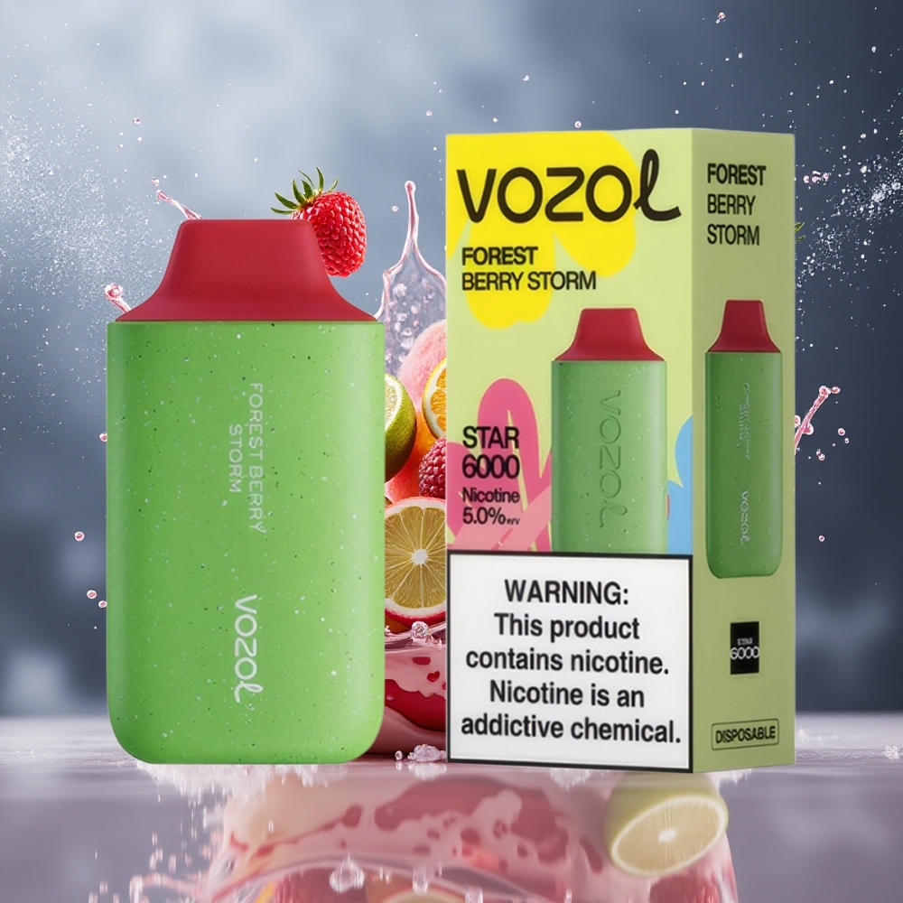 VOZOL STAR 6000 Engangs Vape Skogbær Storm Norge Engros 14ML 6000 Puffs