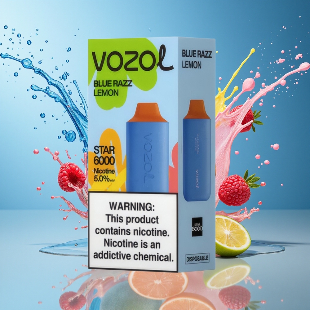 VOZOL STAR 6000 Norge Engros 65% PCR Type-C Blå Bringebær Sitron