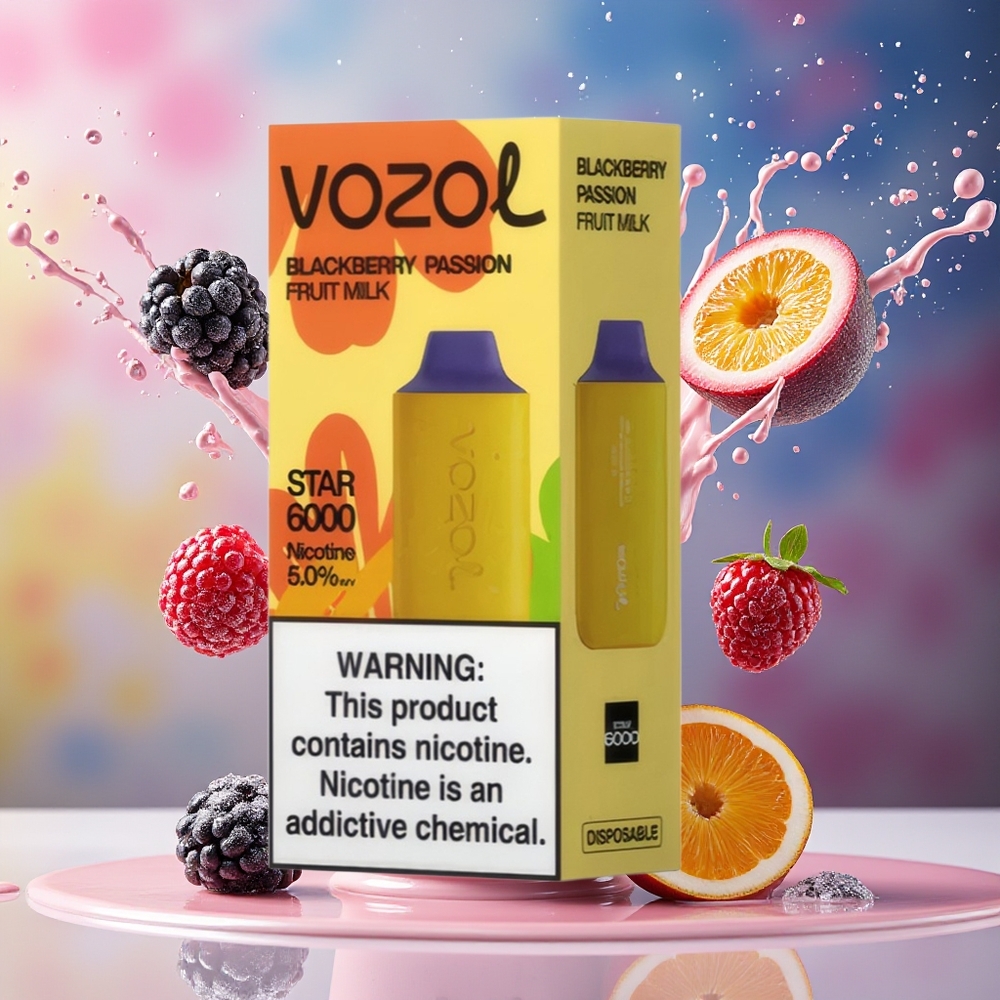 VOZOL STAR 6000 Norge Engros Engangsvape Bjørnebær Pasjonsfrukt Milk 14ML 6000 Puffs