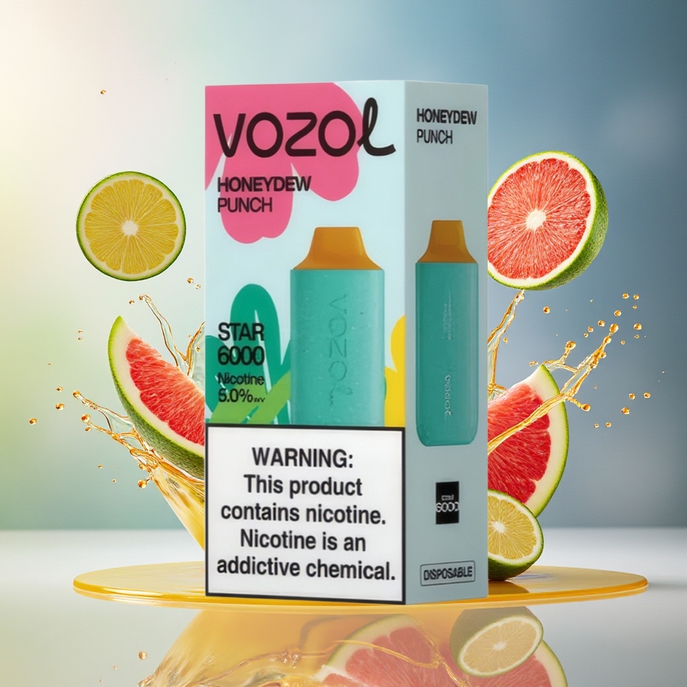 VOZOL STAR 6000 Norge Engros Honningmelon Type-C 14ML 6000 Puffs