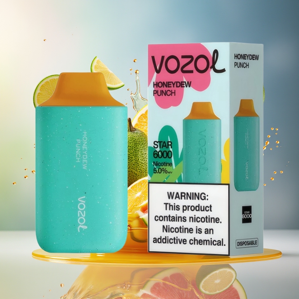 VOZOL STAR 6000 Norge Engros Honningmelon Type-C 14ML 6000 Puffs