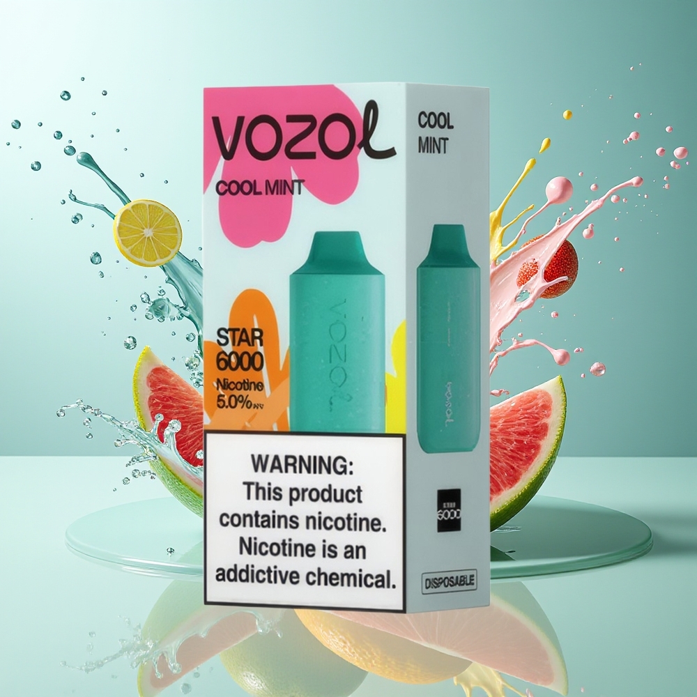 VOZOL STAR 6000 Norge Engros Kjølig Mynte 14ML 6000 Puffs Type-C 50mg/ml