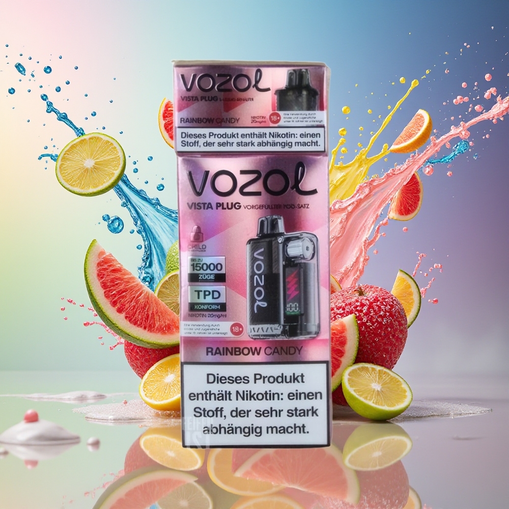 VOZOL VISTA PLUG 6000/10000 Engros Norge Regnbue Godteri 360° Smak 650mAh 0/20mg/ml