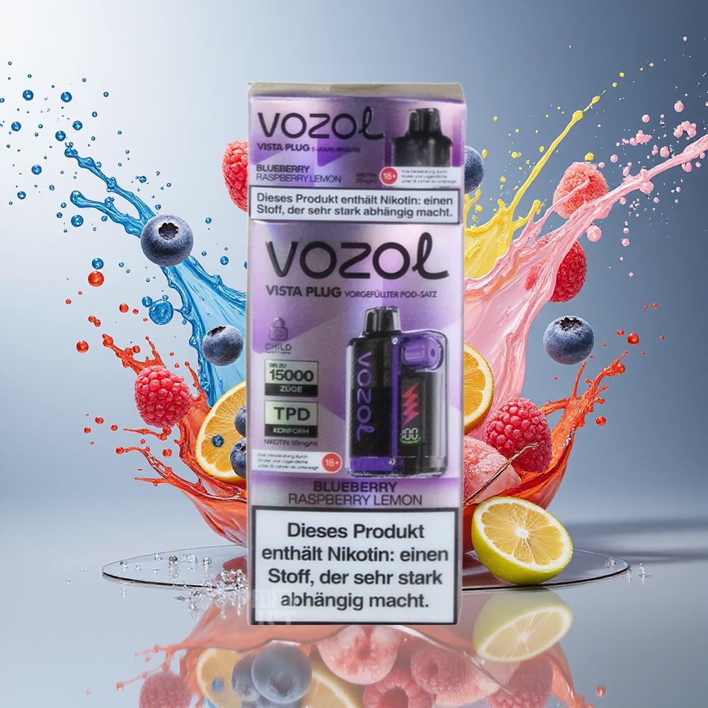 VOZOL VISTA PLUG 6000/10000 Norge Engros Blåbær Bringebær Sitron 360° Smakfrihet 650mAh 0/20mg/ml
