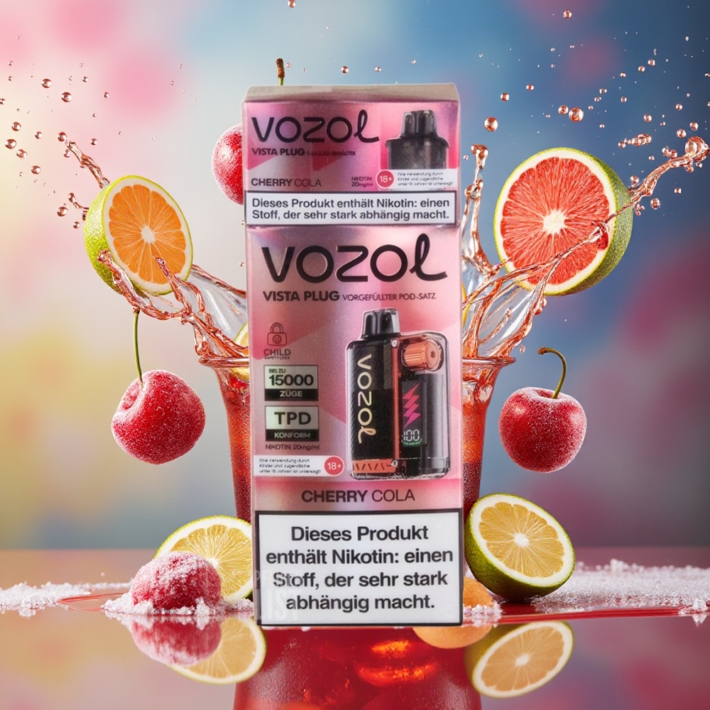 VOZOL VISTA PLUG 6000/10000 Norge Engros Engangsvape Kirsebær Cola med 4-Strømnivå og 26 Smaker