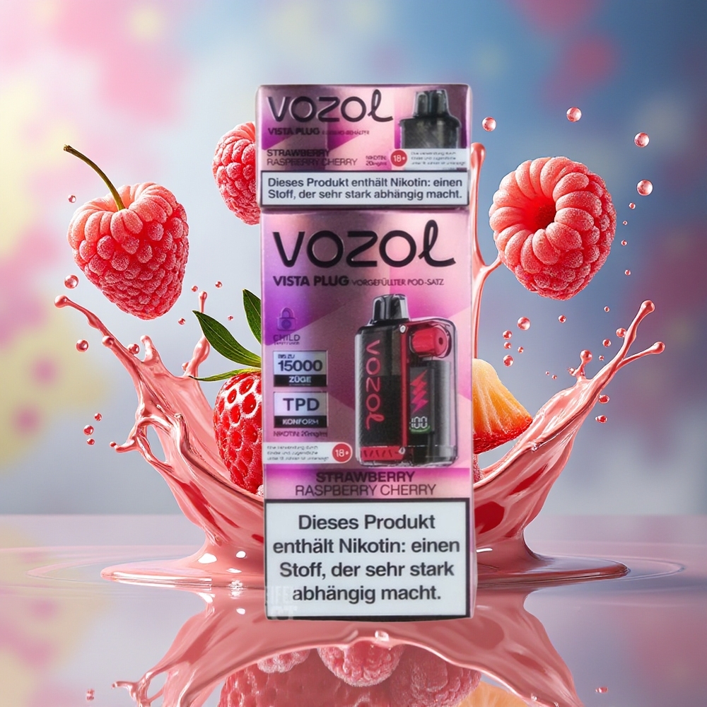 VOZOL VISTA PLUG 6000/10000 Norge Engros Jordbær Bringebær Kirsebær 650mAh Synlig Tank 4-Watt Kontroll