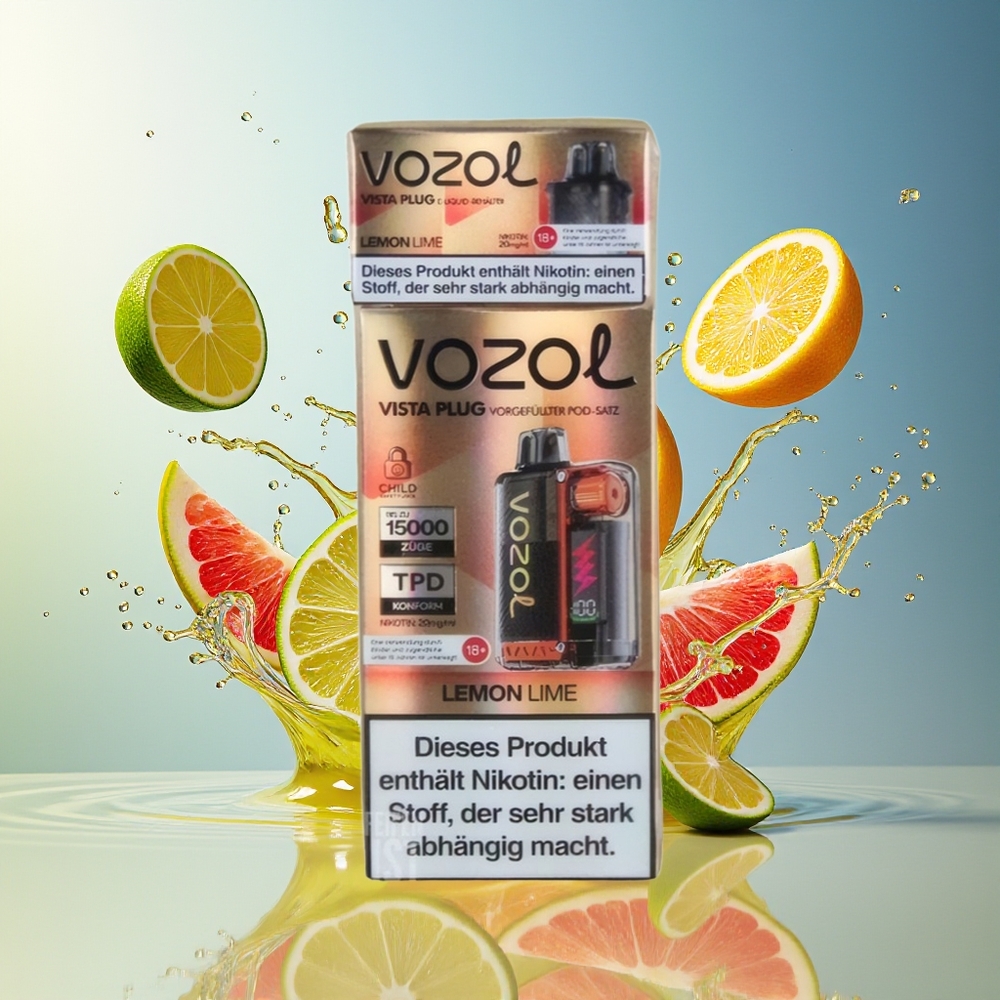 VOZOL VISTA PLUG 6000/10000 Norge Engros Sitron Lime 360° Smakfrihet Synlig E-Væske