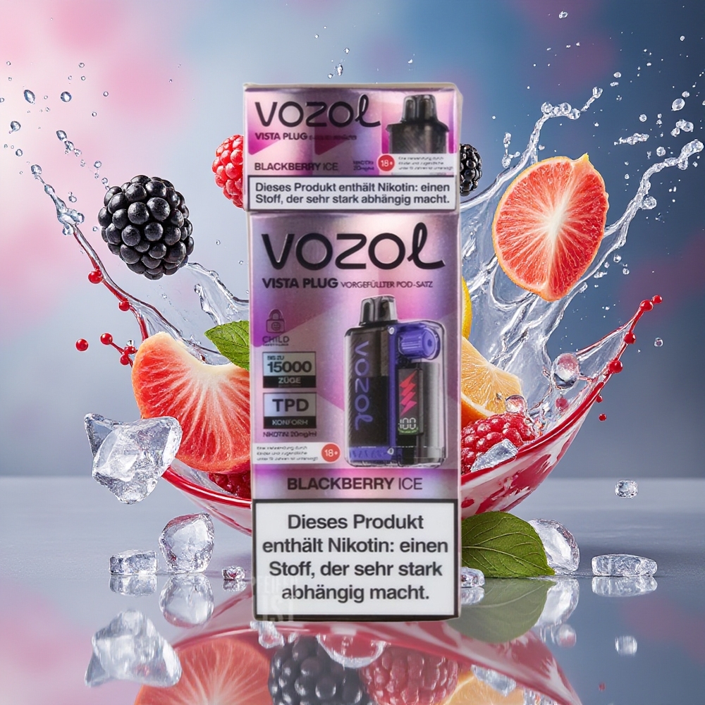 VOZOL VISTA PLUG 6000/10000 Norge Engros Svartbær Is 360° Smaksfrihet 650mAh Batteri