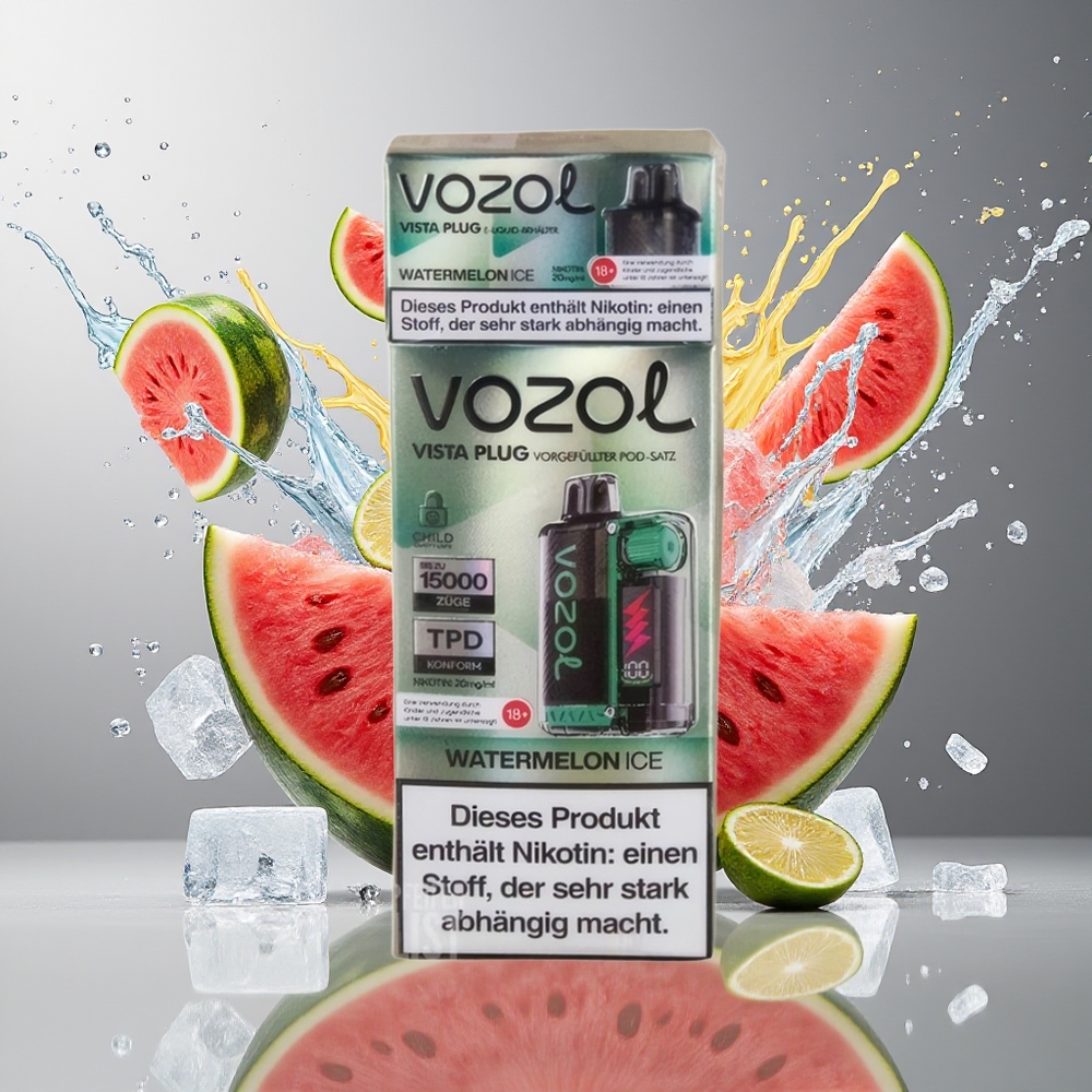 VOZOL VISTA PLUG 6000/10000 Norge Engros Vannmelon Is 360° Smaksfrihet Synlig E-Væske