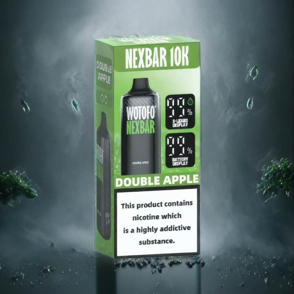 Wotofo NexBar 10000 Puffs Norge Engros Dobbel Eple 20ml 50mg Type-C Mesh Coil