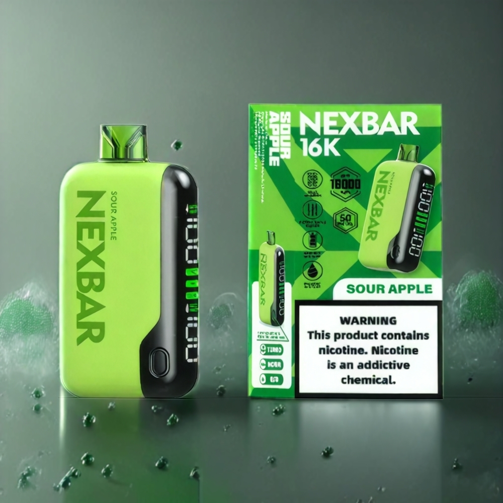 Wotofo NexBar 16000 Norge Engros Sur Eple Dual Mesh Coil Type-C 20ml