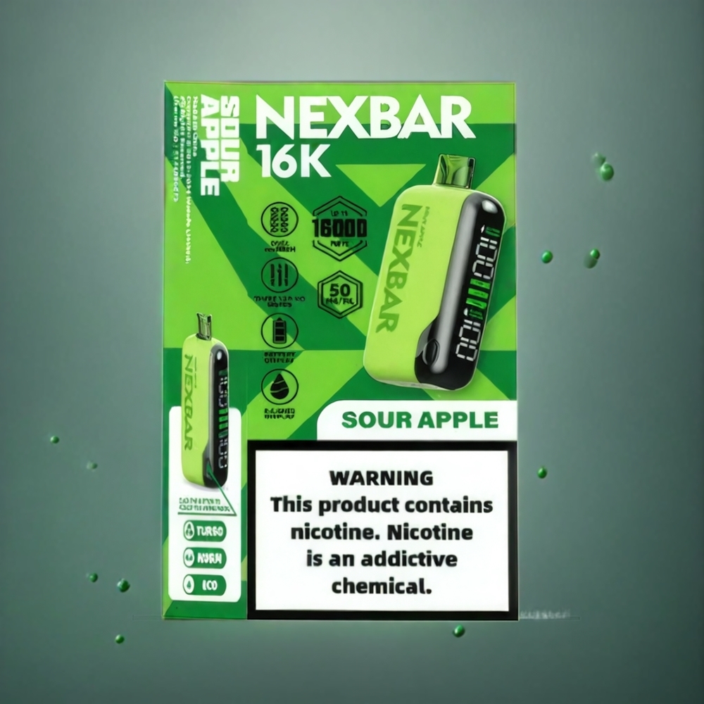 Wotofo NexBar 16000 Norge Engros Sur Eple Dual Mesh Coil Type-C 20ml