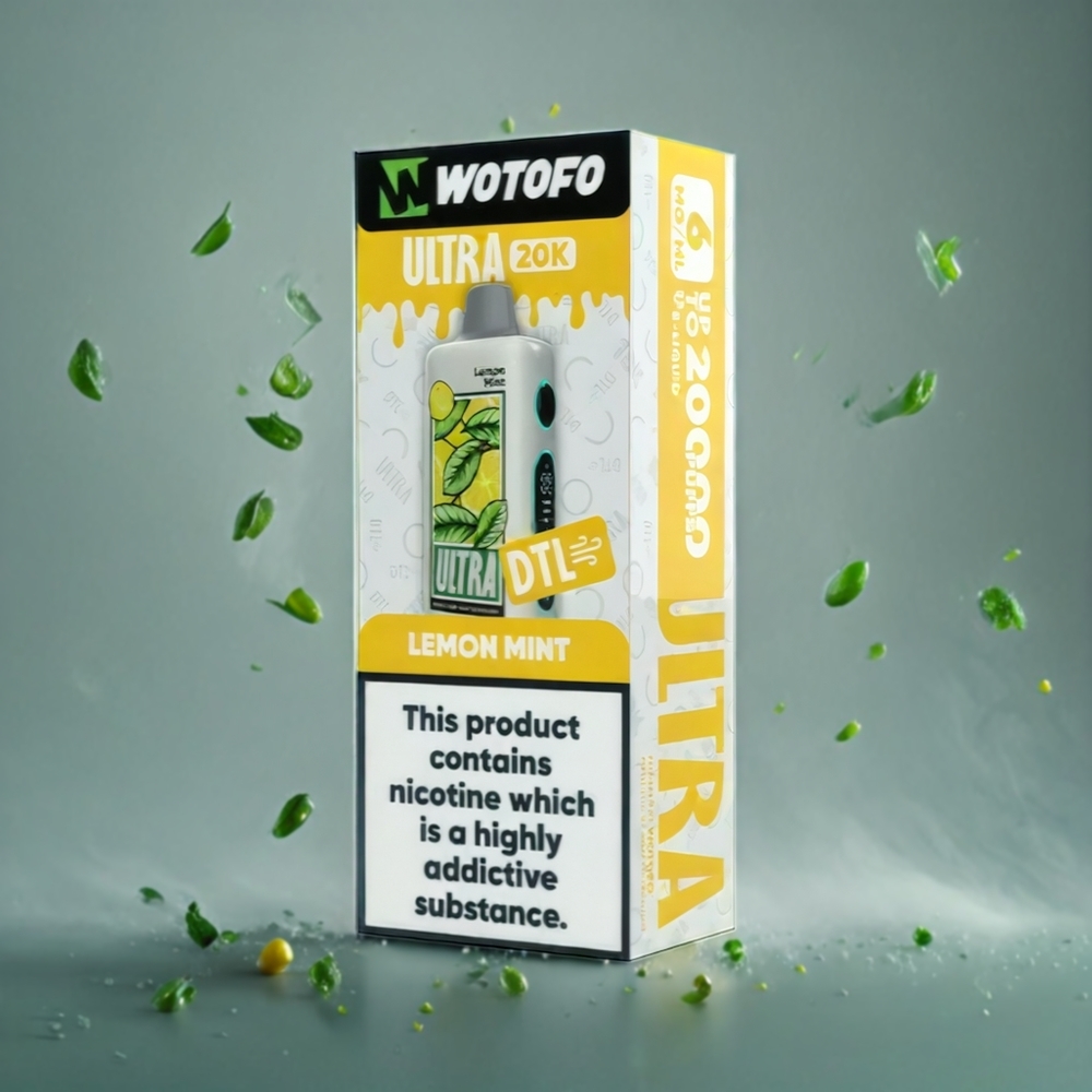 Wotofo Ultra 20000 DTL Engangs Vape Sitron Mynte Norge Engros 22ml 1000mAh Mesh